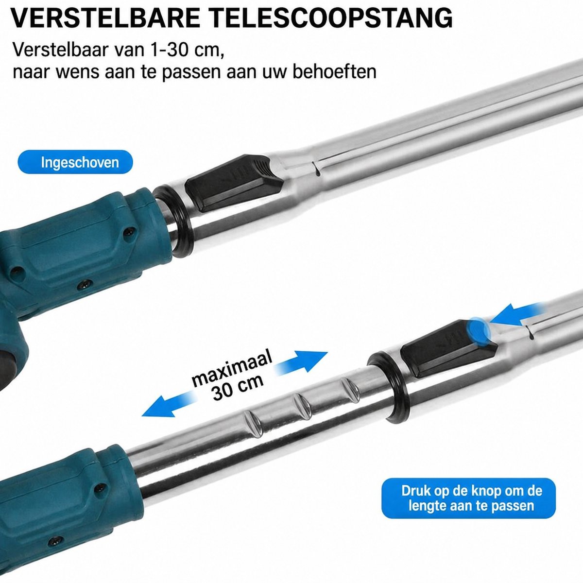 Traumheim® 3-in-1 Kantenmaaier – Elektrische Grastrimmer – Bosmaaier – Grasmaaier – Draadloos & Elektrisch – Incl. 2 Accu ‘s & Snellader - blauw – foto 3
