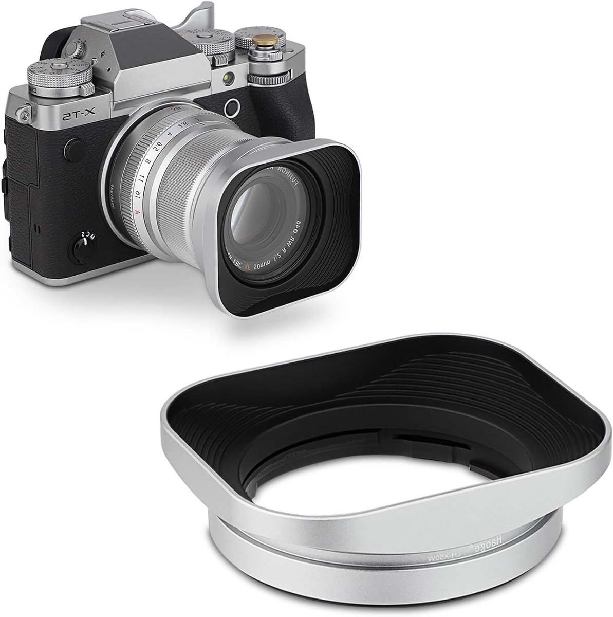 Metaal vierkante lenskap voor Fujifilm XF 50mm F2 R WR lens - Geschikt voor XPro3, XT5, X-T4, X-T30, X-T3, X-E4, X-A5 en X-H2 camera's, bescherming en verbeterde beeldkwaliteit