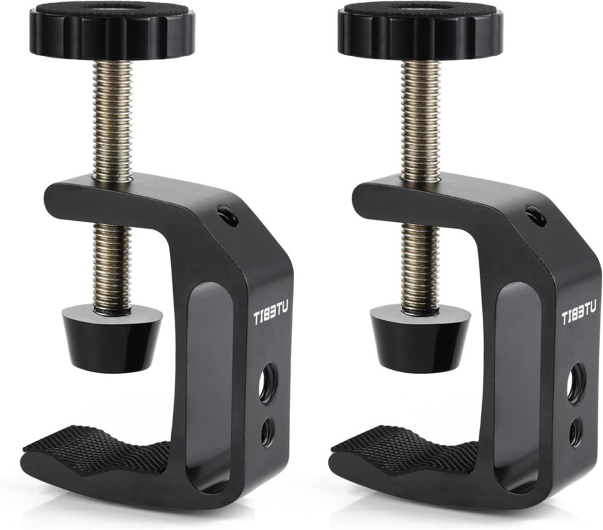 Universele C-klem voor camera's met 1/4" en 3/8" schroefdraad - Aluminium tafelbevestiging, geschikt voor zware belasting, set van 2