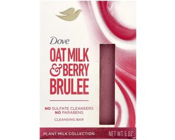 Dove Plant Milk Cleansing Bar Soap, Oat Milk & Berry Brulee, 140 gram