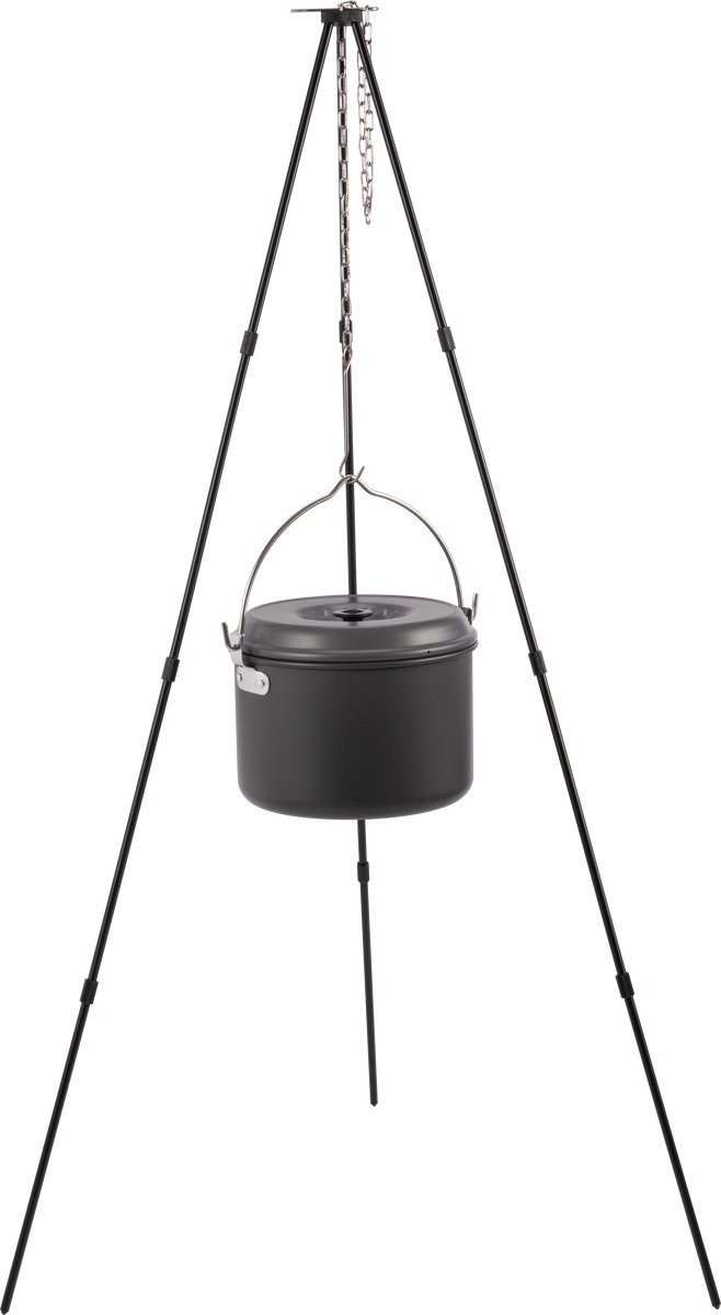 Camping Hangpot 4L Aluminium – Lichtgewicht Kookpot Pan met Deksel & Ophanghandvat – Voor Kampvuur (4–6 Personen) — afbeelding 3