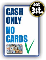 Jerma - Cash Only No Cards – Stickers - 1 van 14 x 20 cm - 2 van 10 x 12 cm Zelfklevend -Vinyl