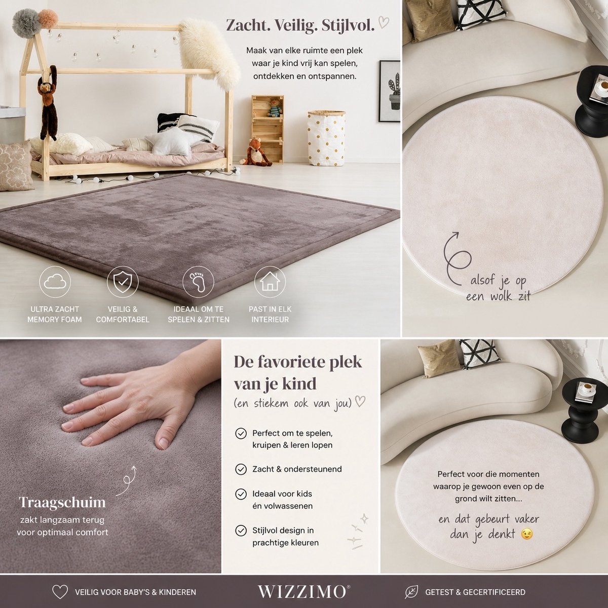 Wizzimo Baby Speelmat – Rond & Antislip thumbnail 5