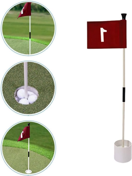 Set van golf vlaggenpalen met oefenvlag, hoogwaardige golfvlag voor trainingsbanen, genummerde vlag voor nauwkeurige golfers en buitensportactiviteiten — afbeelding 3