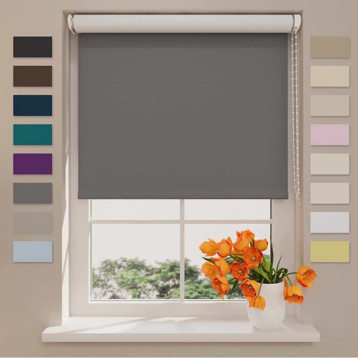 Rolgordijn Easy Verduisterend - Dark Grey - 150 x 190 cm