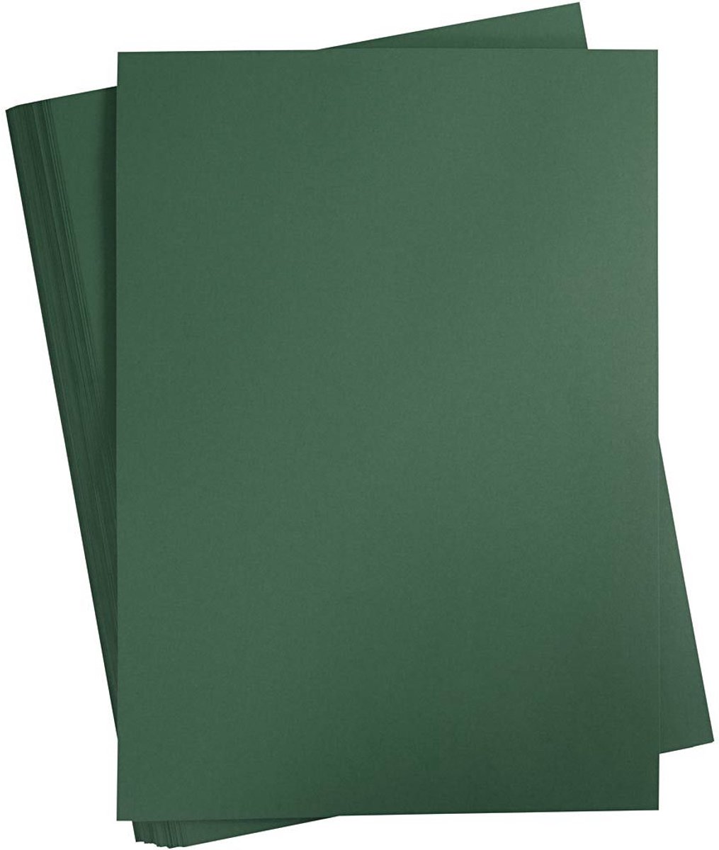 Gekleurd Karton, A2, vel 420x594 mm, 180 gr, donkergroen, 100 vel/ 1 doos