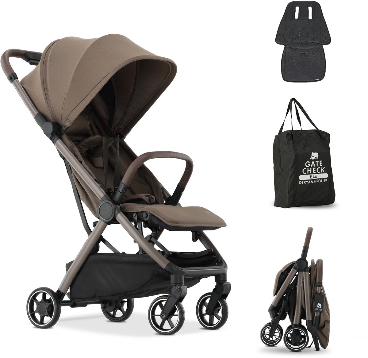Deryan Air Buggy - Vliegtuig Buggy - 8 kg - Geïntegreerde Tas - Hazel
