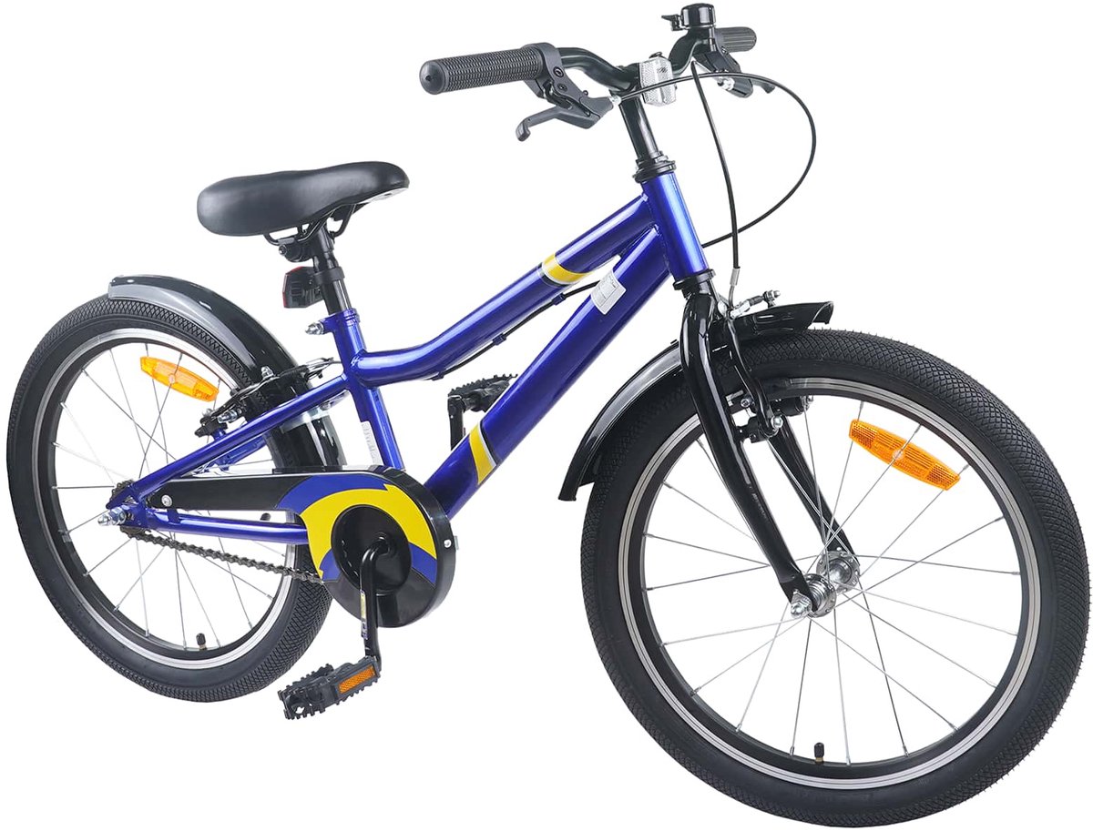 VidaXL Kinderfiets 24 Inch voor 8-12 jaar oud Blauw Zwart
