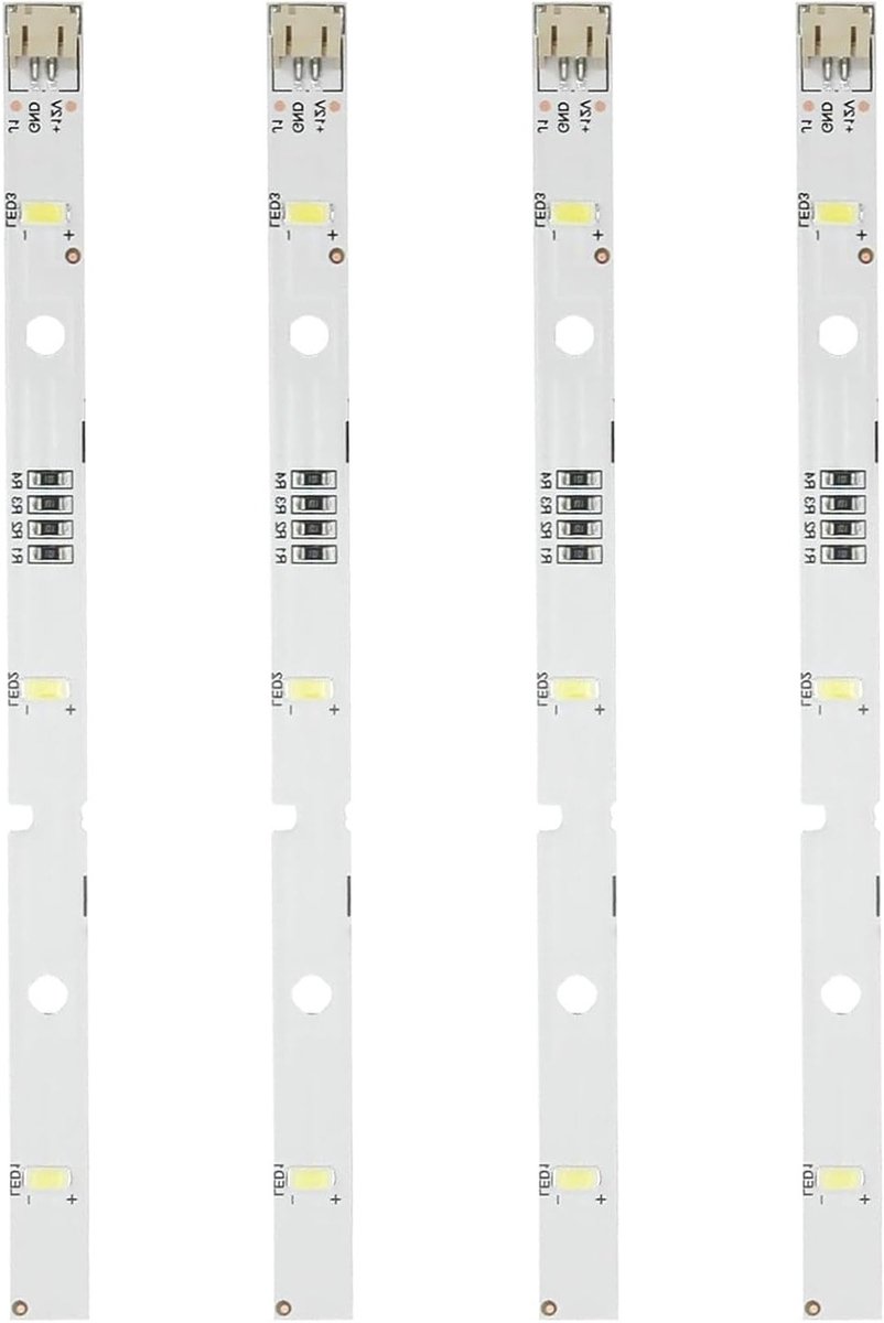 Set van 4 LED Strips voor Koelkastverlichting - Vervangende LED Lampen voor Fridges, DC12V 2W, Geschikt voor Diverse Modellen