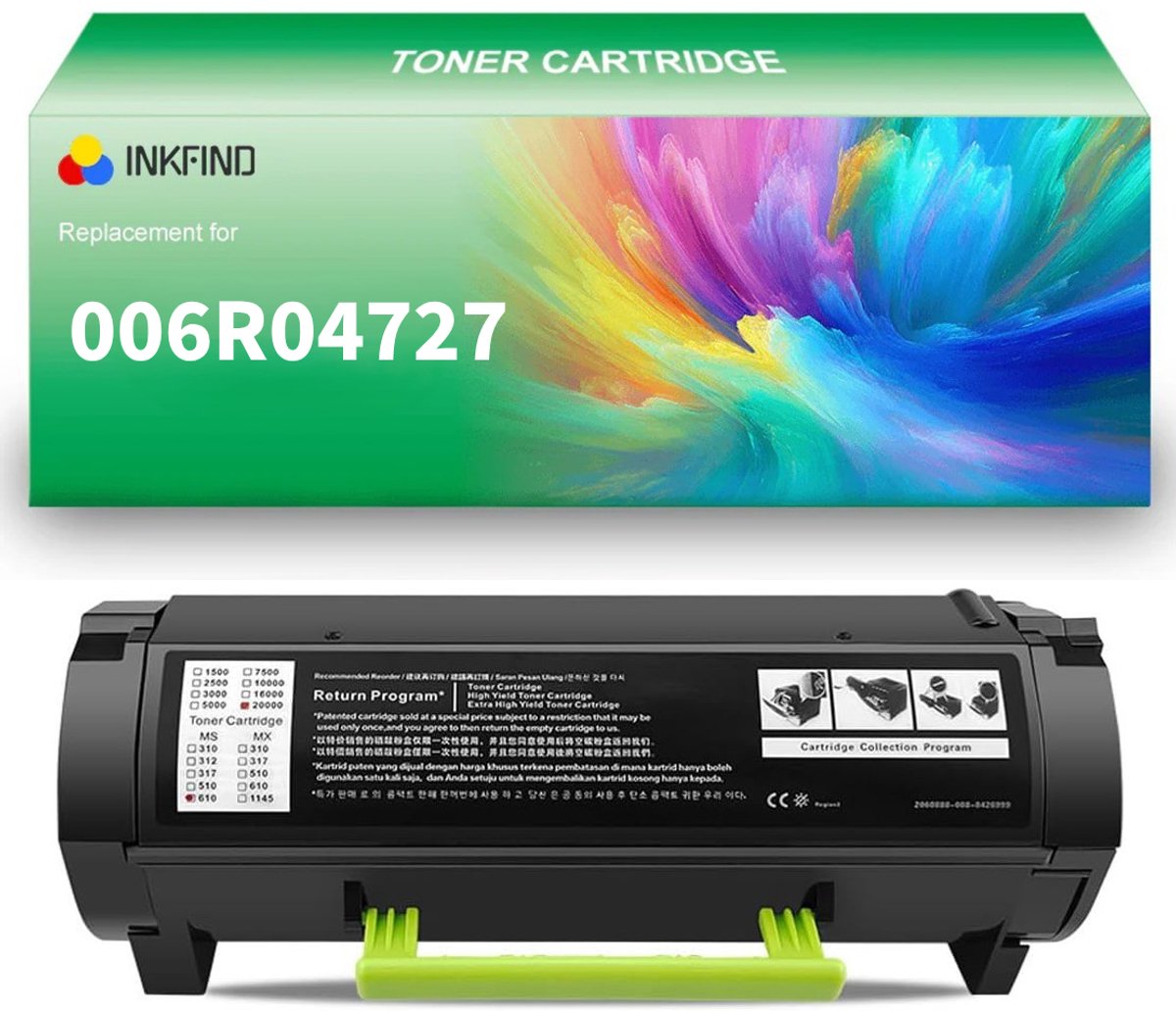 Image of INKFIND 006R04727 Zwart tonercartridge compatibel met Xerox 006R04727 Zwart geschikt voor Xerox B410/ VersaLink B415 - 1-pack Zwart