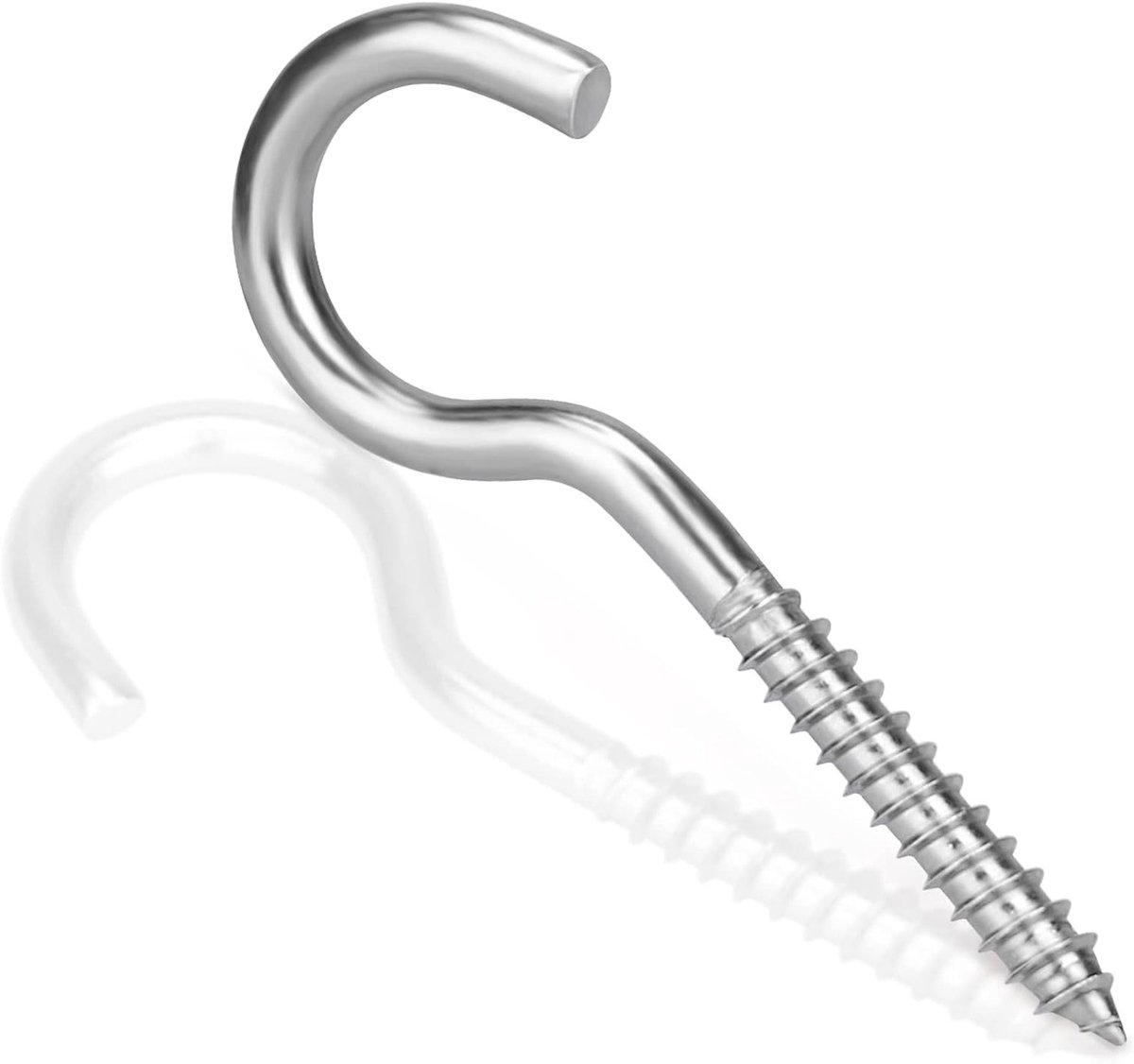 Screw Hooks M6 x 80 mm - 10 Stuks Stalen Haakschroeven voor Hangstoelen, Hammocks en Zonne