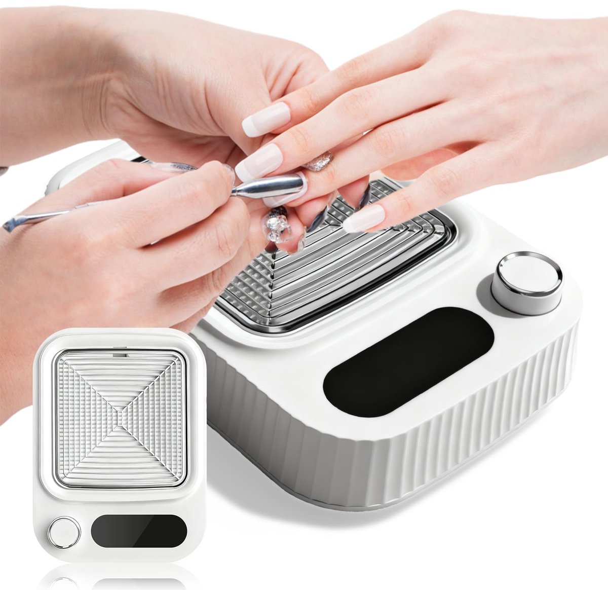 Nagelstofafzuiger 80W – Compacte Nagelstofzuiger met Filter – Professionele Manicure Stofcollector – Voor Nagelsalon en Thuisgebruik – Draagbare Nail Vacuum