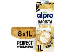 Alpro Barista Haverdrink – Houdbaar - Plantaardige Melk - Perfect voor Koffie - Lactosevrij– 8 x 1L