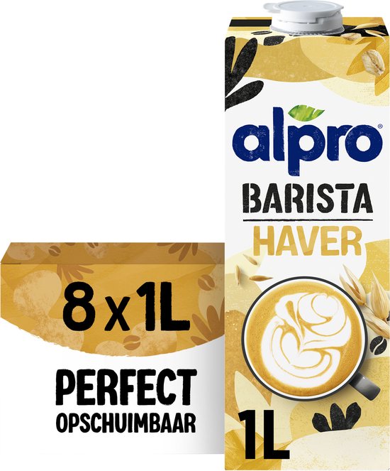 Alpro Barista Haverdrink, 1L. Perfect opschuimbare haverdrank voor koffie.