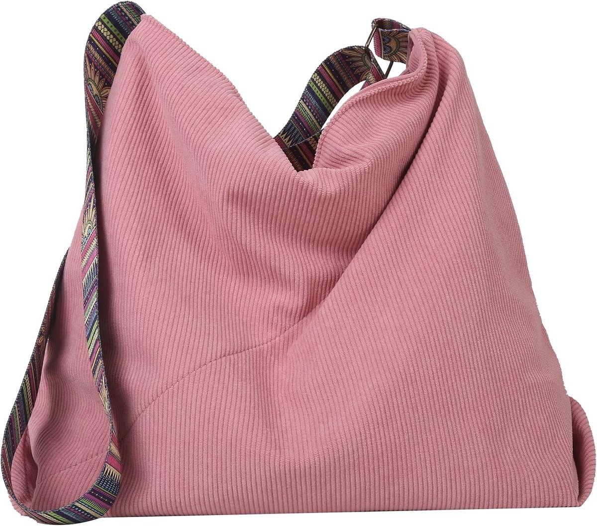 JeiibrZui Dames Corduroy Schoudertas - 43x14x39 Cm - 1 Stuks Grote Shopper Tote Met Rits - Zacht En Duurzaam Voor Werk School Reizen En Dagelijks Gebruik