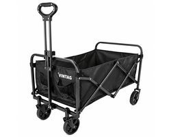 Bolderkar - Bolderkar Opvouwbaar - 90 KG Laadvermogen - Staal - Opvouwbaar - Polyester - 65 x 40 x 24 - Festival/Strand/Camping Bolderkar - Draaibare Wielen