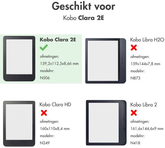 Hoesje geschikt voor Kobo Clara 2E E-reader - iMoshion Slim Hard Case Bookcase - Ook geschikt voor Tolino Shine 4 - Black Graphic van Hoesje  — afbeelding 3