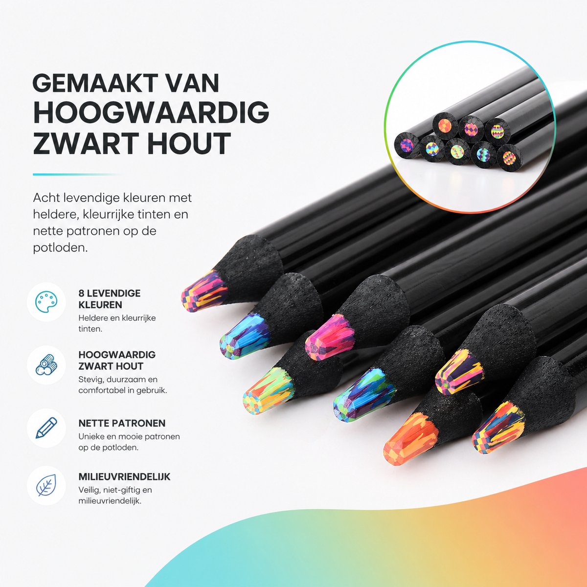 BOTC Kleurpotloden - Set van 12 Stuks - Kunstbenodigdheden - Voorgeslepen - Tekenset voor Volwassenen en Kinderen — afbeelding 10