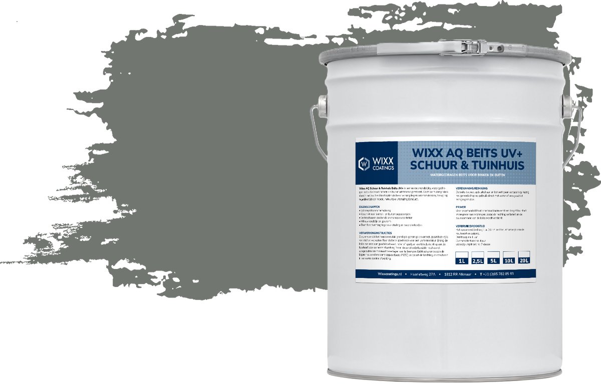 Wixx AQ Schuur en Tuinhuis Beits UV+ - 2.5L - Grijs
