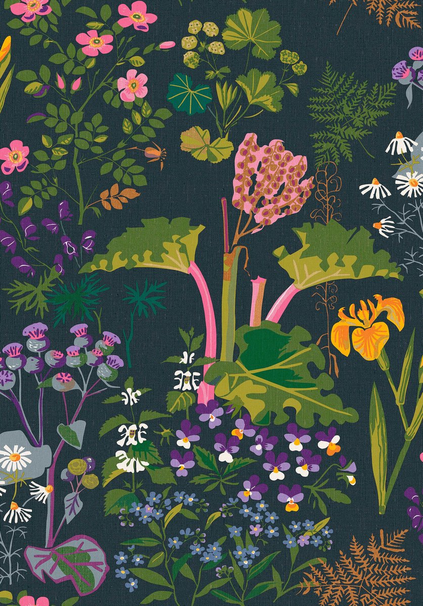 Boråstapeter Vliesbehang 1791 - Scandinavian DesignersII - Botanisch Blauw - 53cm x 10.05m
