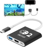 Docking Station geschikt voor Nintendo Switch , Nintendo Switch OLED & Nintendo Switch 2 dock - hdmi switch - usb c dock - usb switch dock