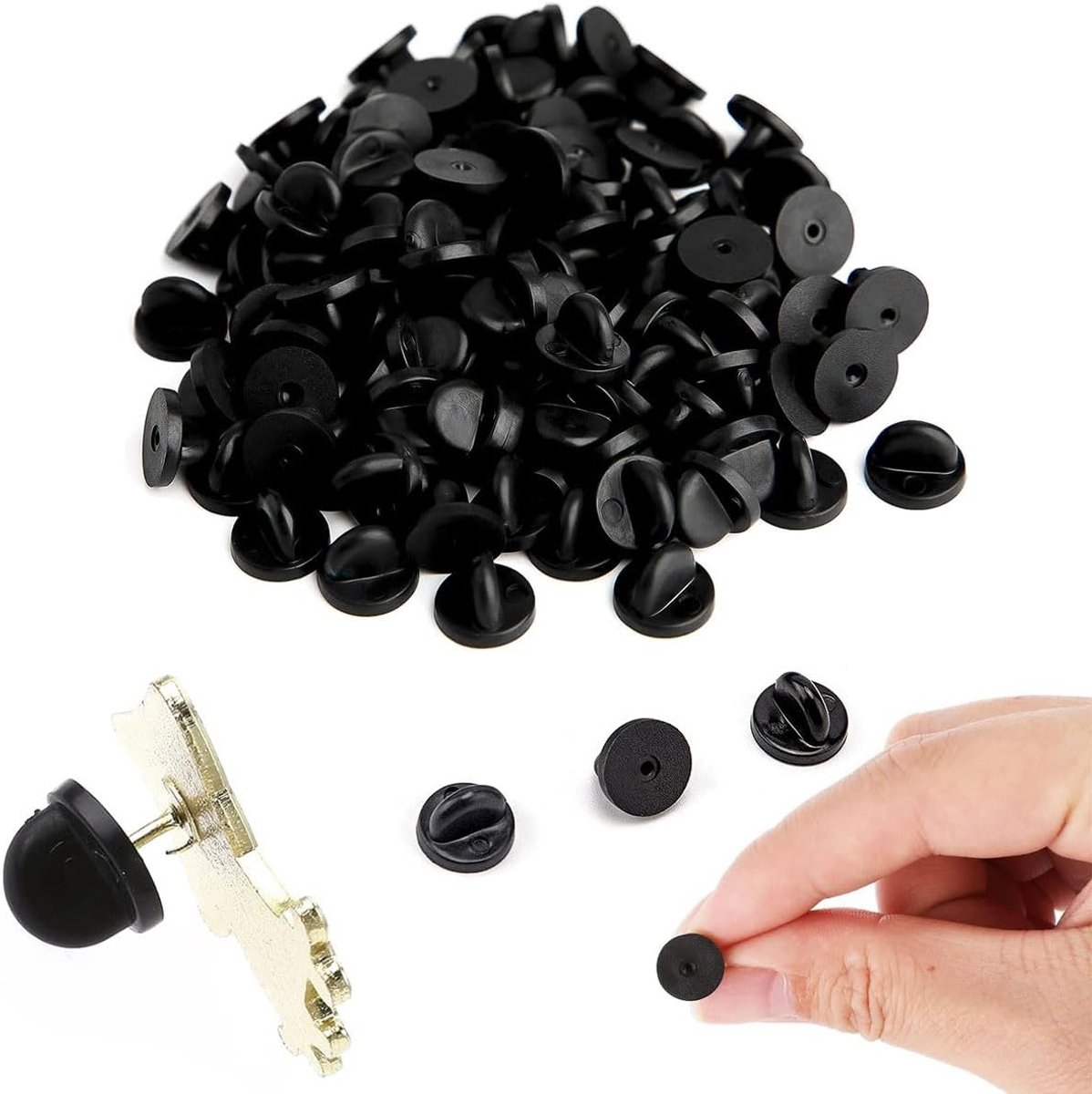 100 Stuks 11.5mm Vlinderklemmen voor Handgemaakte Sieraden en Creatieve Projecten in Zwart