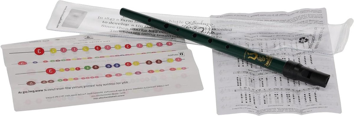 Pennywhistle Fluit - Tin Whistle Folk Fluit - Muziek Maken - Stemming D - 28.5 x 2 x 2 cm