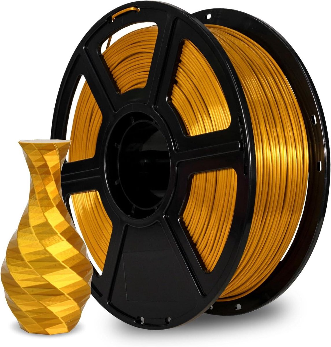 Silk PLA Filament - 3D Printer Draad - 3D Objecten Printen - Hoogglanzende Afwerking - 1KG 1.75mm - Goud