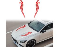 Autostickers Vlam - Race Strepen - Auto Personaliseren - Waterdicht Vinyl - 2 stuks - Rood