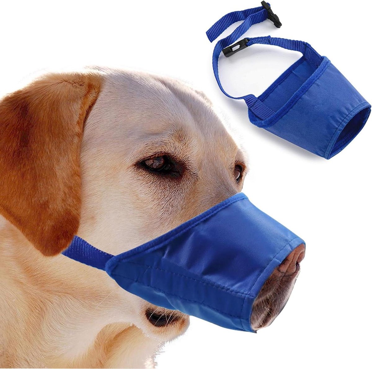 Honden Muilkorf - Hondenmandje Anti-Blat - Voorkomen van Bijten - Verstelbaar Ademend Ontwerp - Maat 2XL - Blauw