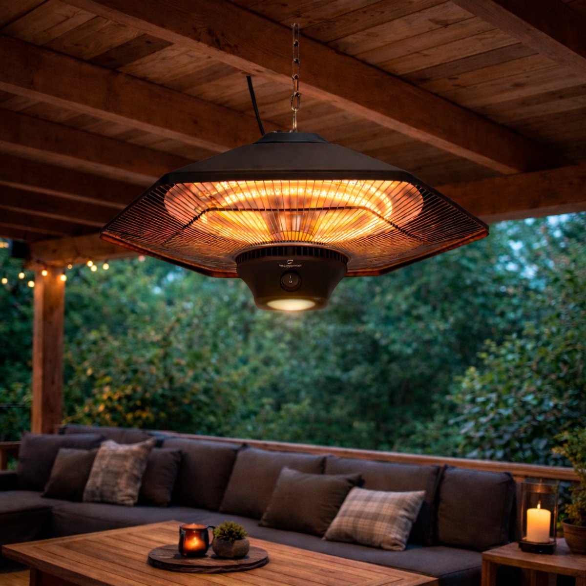Fullcomfort - I-Red Infrarood terrasheater Heat & Light - Terrasverwarmer hangend - 800W/1200W/2000W - Optionele verlichting - met afstandsbediening – foto 5