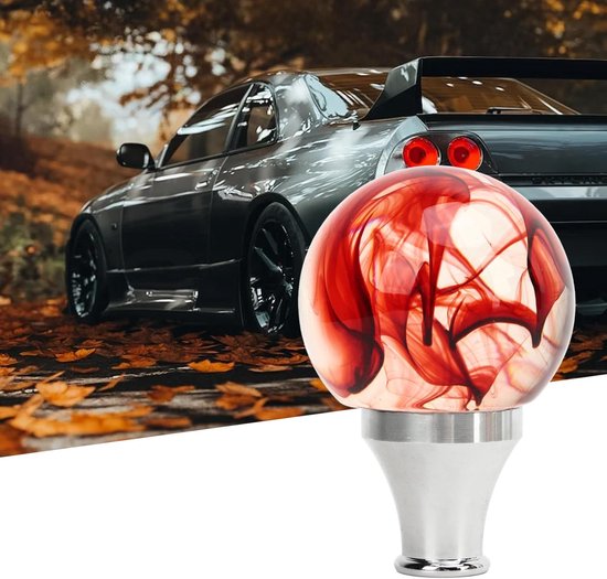 Schakelpookknop Ronde Bal - Versnellingspookkop Auto - Auto Interieur Stylen - Universele Montage Met Adapters - 11MM Poort - Rood — afbeelding 5