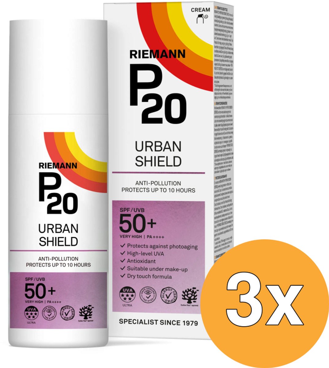 3x Riemann P20 Urban Shield Spf 50+ (50 gr)
