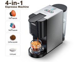 HiBREW H3D 4-in-1 Capsule Koffiemachine – 20 Bar – Geschikt voor Nespresso, Dolce Gusto, E.S.E. Pods & Gemalen Koffie – Koud & Warm – 7 Waterniveaus – 800ml