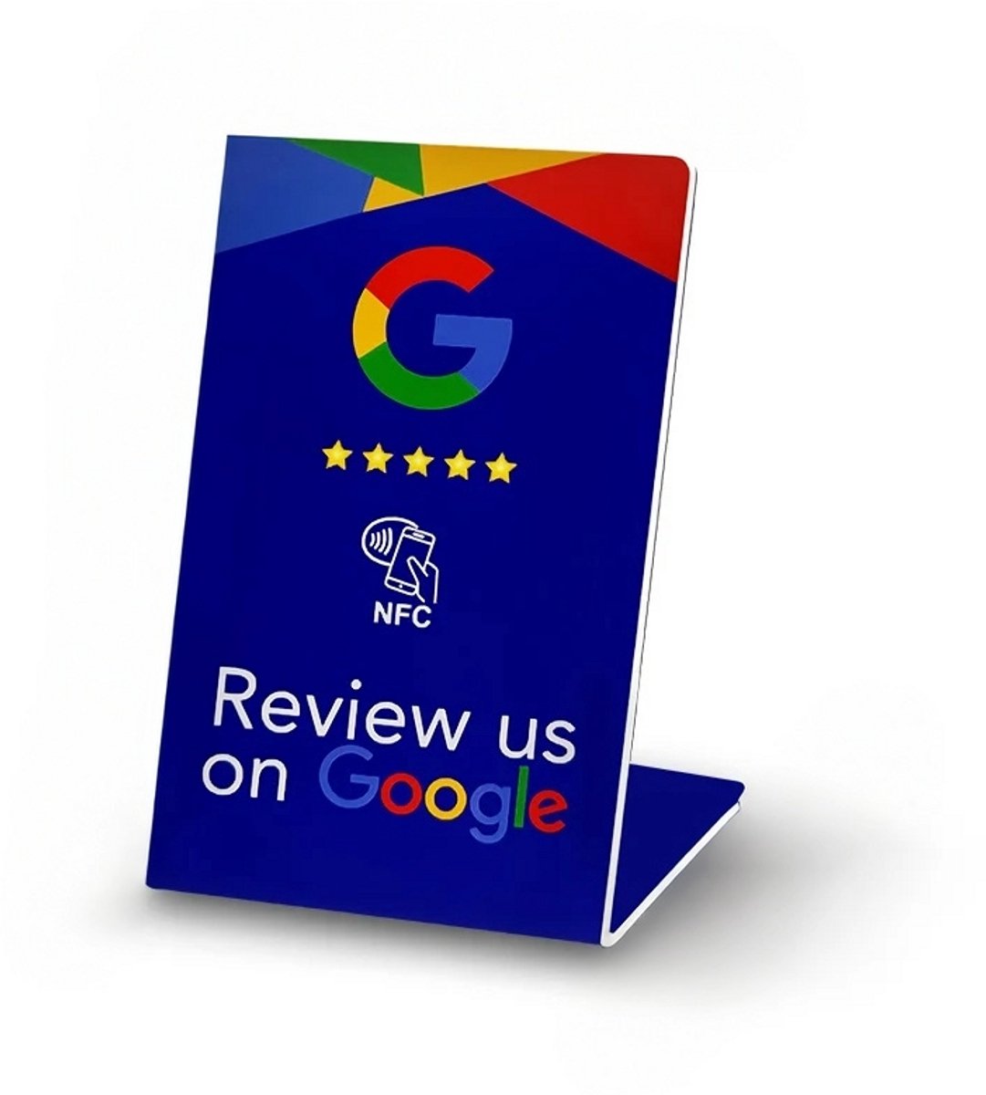 NeoNova NFC Google Review Stand – Klanten Reviews Verzamelen – Blauw – Horeca & Winkel