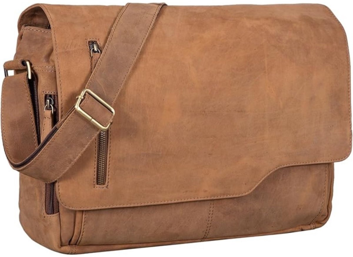 Leren Laptoptas - Laptoptas - Leren Tas - Luxe Leren Laptoptas - Werktas - Schoudertas - Business Tas - Leren Business Tas - 15,6 inch - Bruin - van Imperatoris