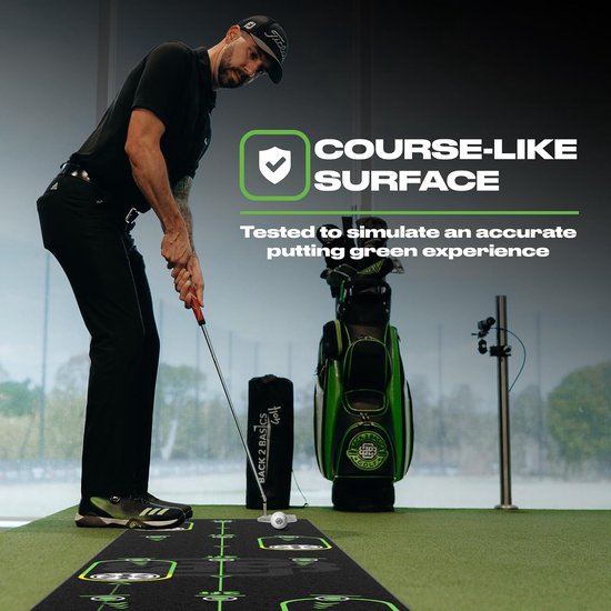 Back 2 Basics Golf - Play-Off Putting Mat - 10 ft - bootst echt putgroen na - boormachines en spellen - perfecte oefen- en trainingshulp voor binnen of buiten - Ontworpen door golfers voor golfers — afbeelding 3