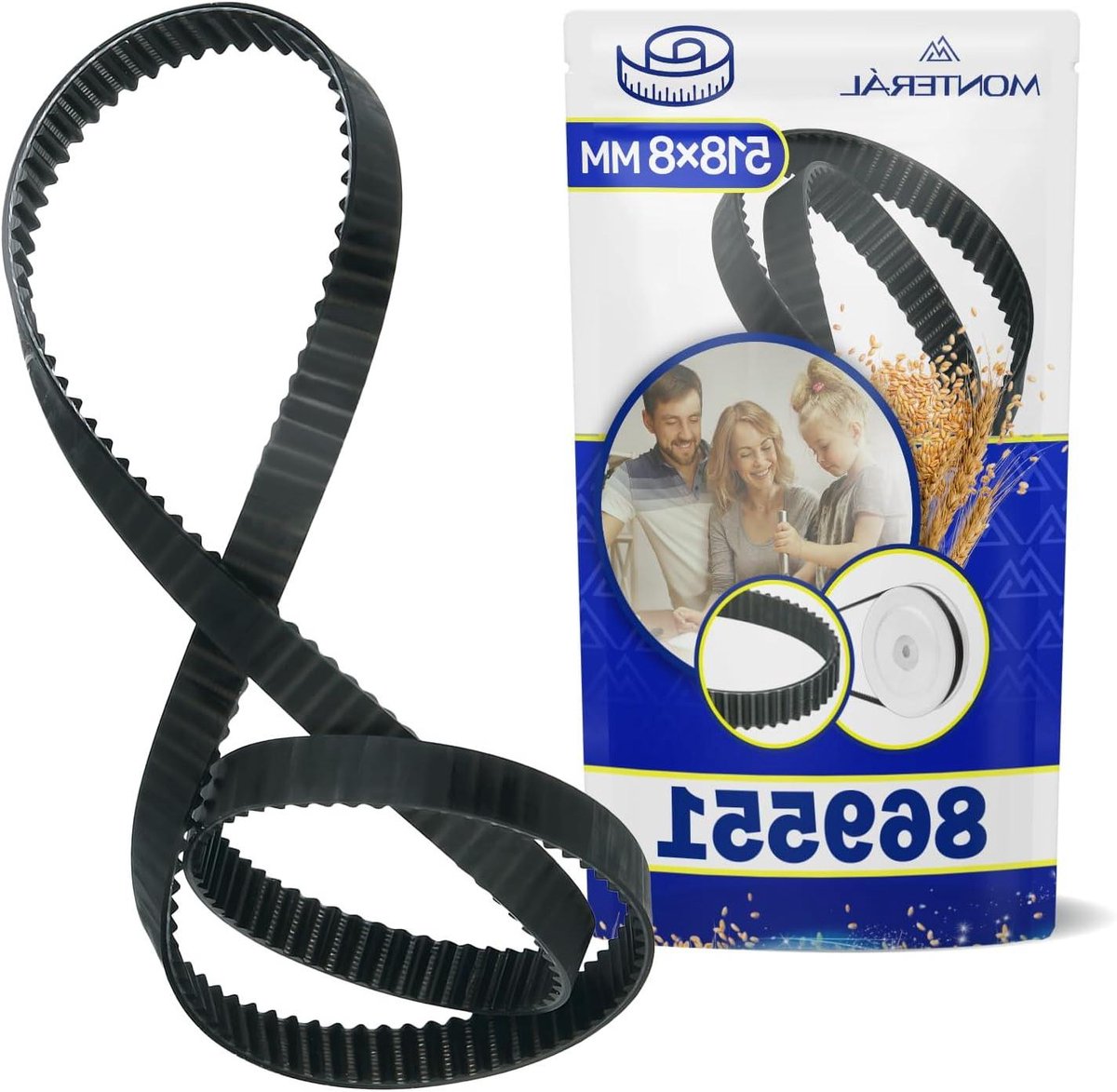 MONTERAL Tandriem voor broodbakmachines 518 x 8 mm met originele code 869551 voor Unold