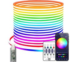 YMY 5V USB RGBIC Neon Strip Light, IP67 Waterproof RGB LED Decoration Light, DIY Dynamic Rope Light Strip with APP/Remote Control, Dual Control for Indoor and Outdoor Decoration (3M RGBIC