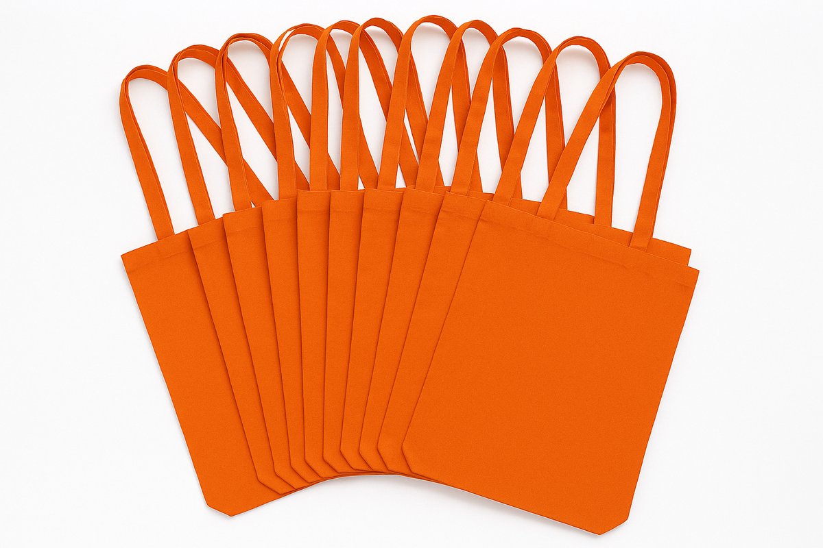 Oranje katoenen tas - 10 stuks