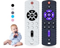Orzbow Silicone Teether Baby, Baby Toys 0-6-12 Months in the Shape of a Push Button Remote Control, Early Educational Chew Toys for Babies with Pacifier Clip, BPA Free (ZG)