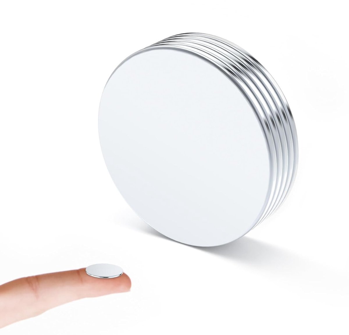 Set van 5 sterke neodymium magneten, 20 x 1 mm, zelfklevend, ideaal voor koelkast en magneetbord