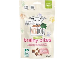 VEGDOG Brainy Bites – Puppy Training Treats met DHA, EPA & ARA – Hypoallergene Trainingssnacks – Minder dan 1 kcal per stuk