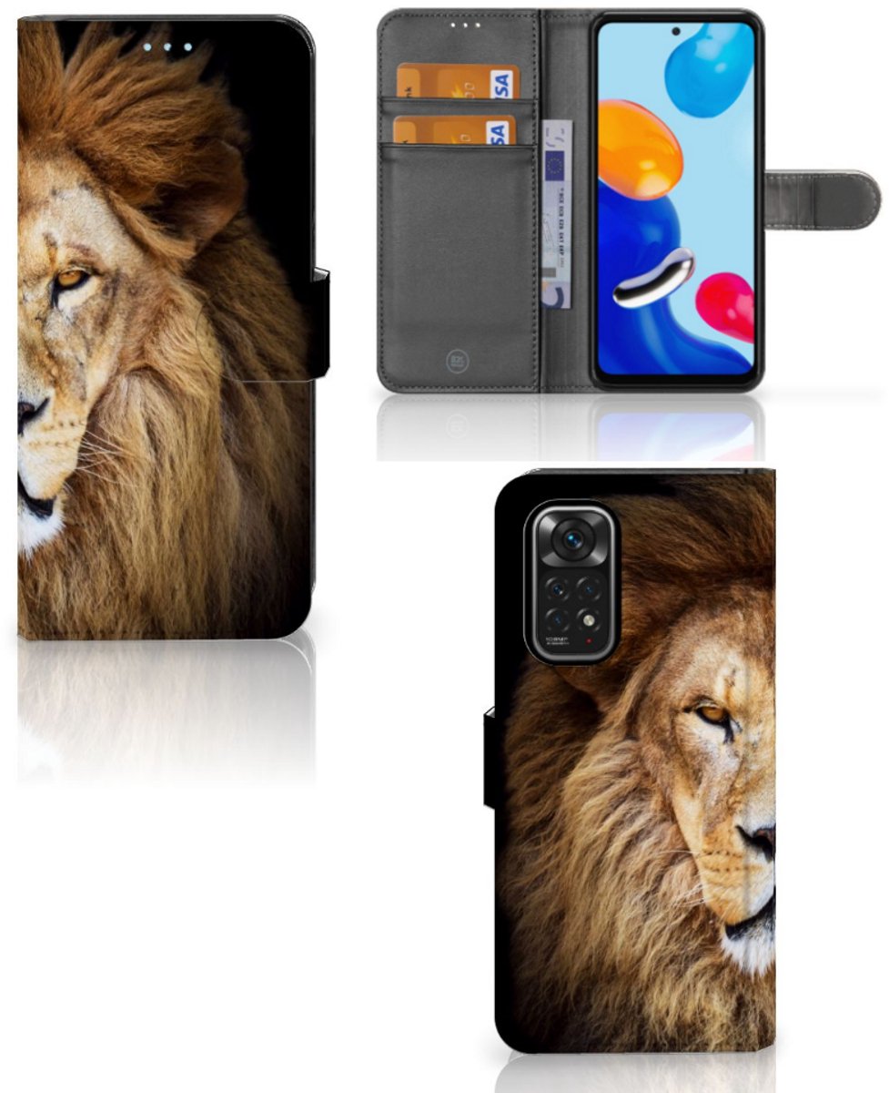 Xiaomi Redmi Note 11/11S Telefoonhoesje met Pasjes Leeuw