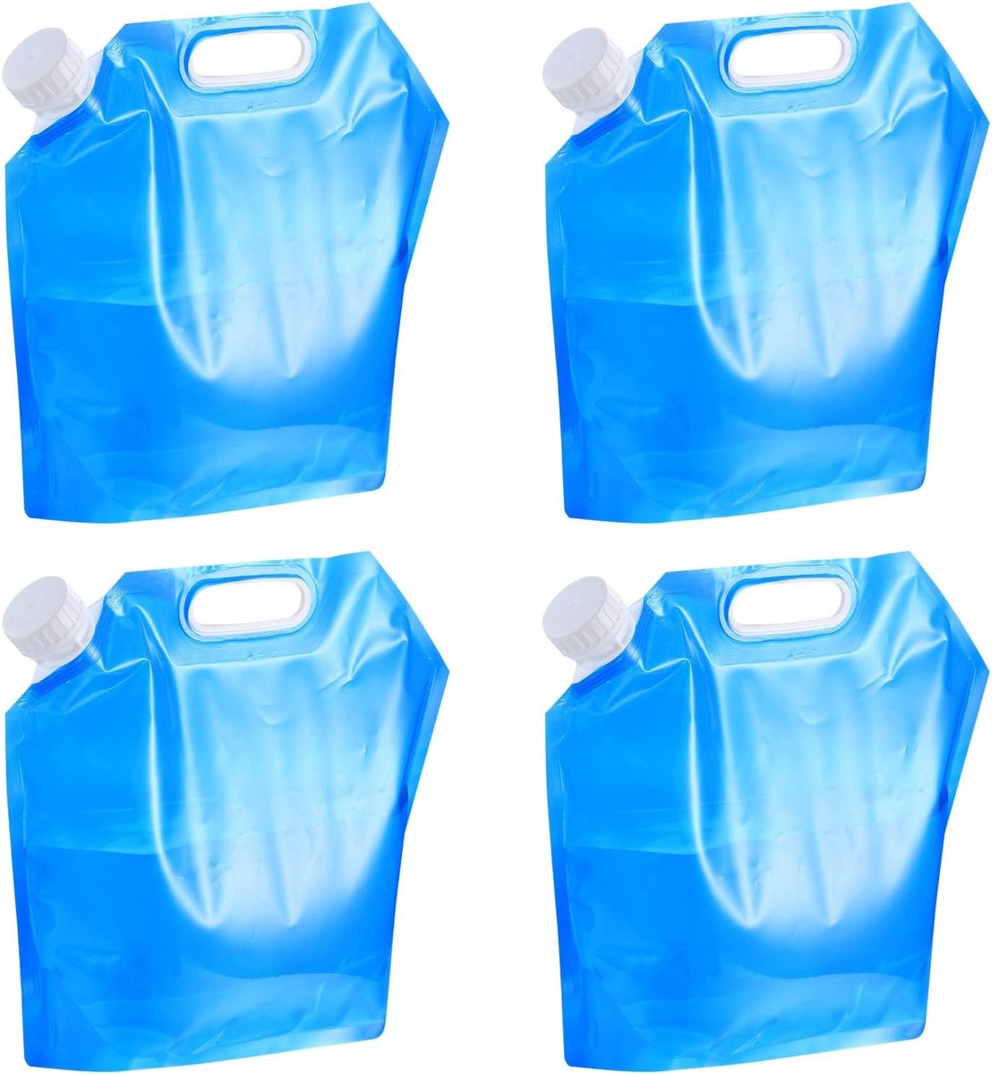Opvouwbare waterjerrycan - 4 stuks - 5 liter - opvouwbare drinkwaterjerrycan, campingwaterjerrycan, opvouwbaar, waterreservoir voor outdoor, camping, festival, waterzak
