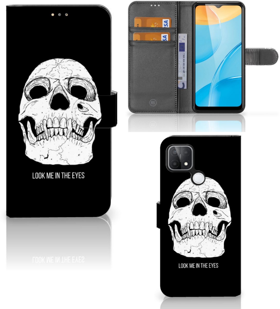 Telefoonhoesje met Naam OPPO A15 Skull Eyes