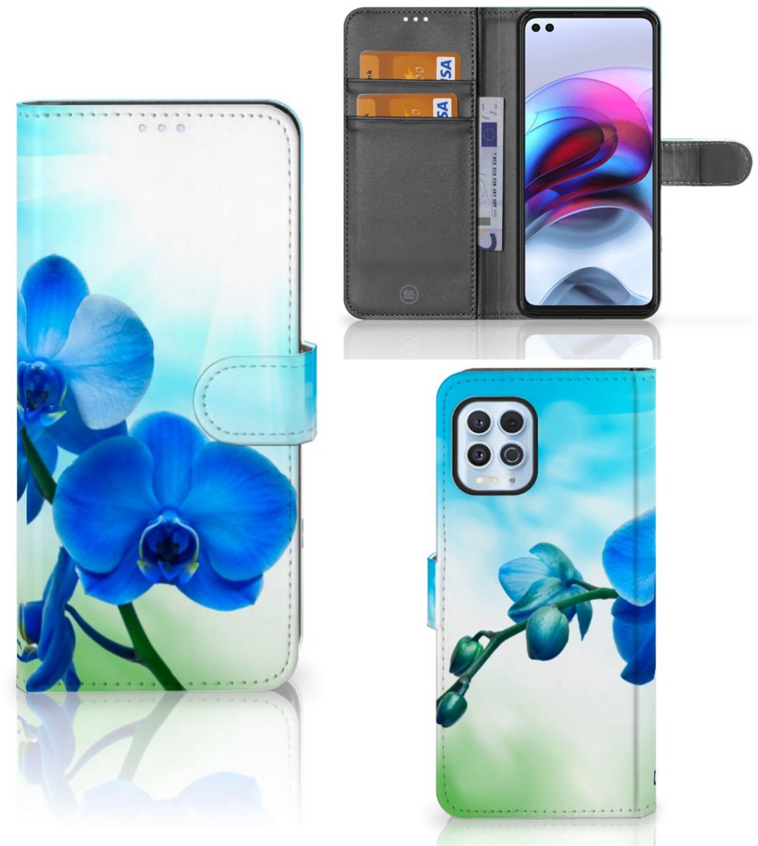 Motorola Moto G100 Hoesje Orchidee Blauw - Cadeau voor je Moeder