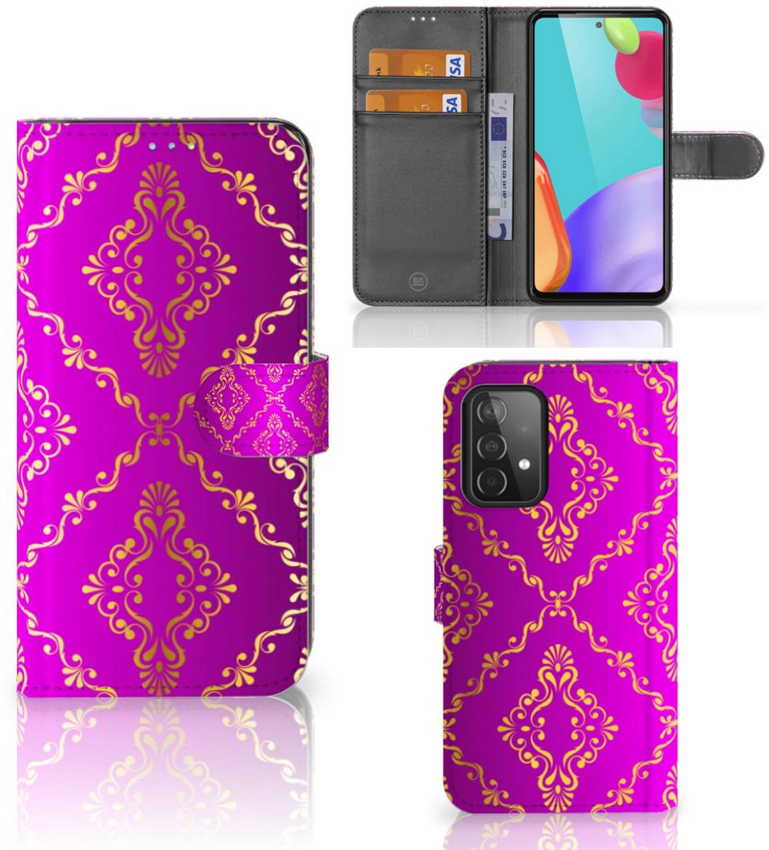 Wallet Case Samsung Galaxy A52 Barok Roze