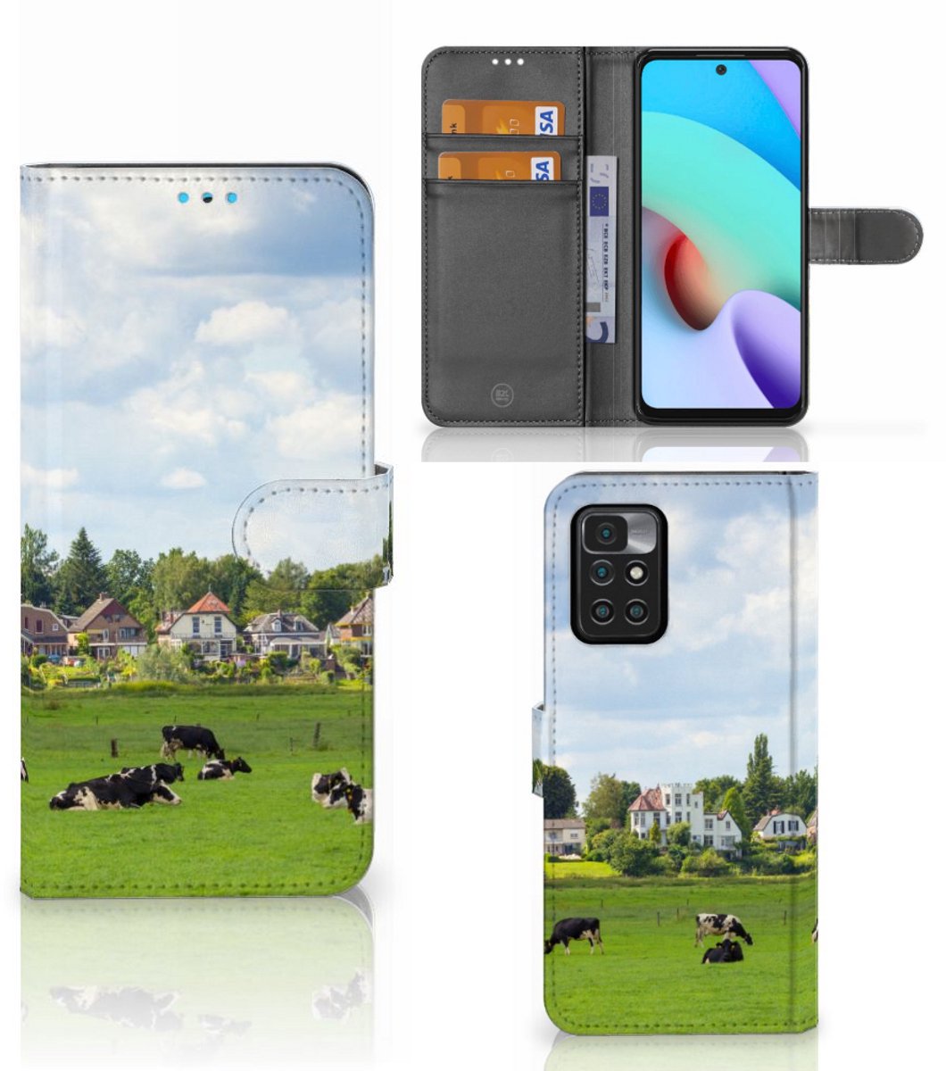 Xiaomi Redmi 10 Telefoonhoesje met Pasjes Koeien