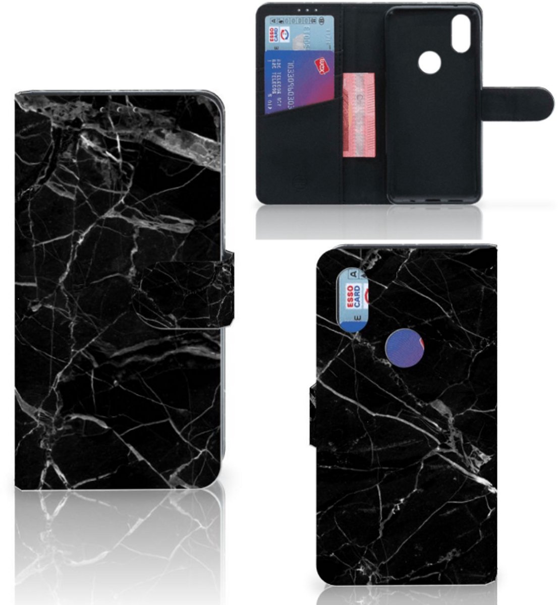 Xiaomi Mi Mix 2s Bookcase Marmer Zwart - Origineel Cadeau Vader